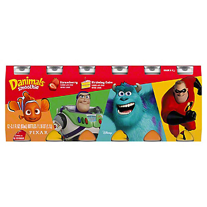 [SL-11-00025] Danimals Smoothies 12 pk Bottles Variety Pack - Strawberry & Birthday Cake