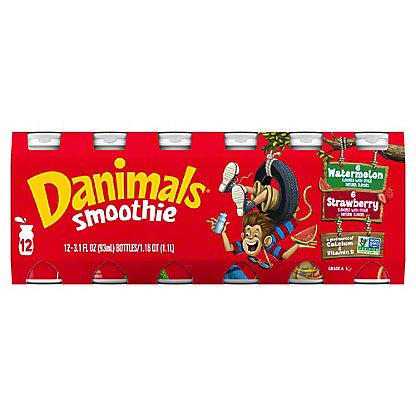[SL-11-00027] Danimals Smoothies 12 pk Bottles Variety Pack - Strawberry & Watermelon