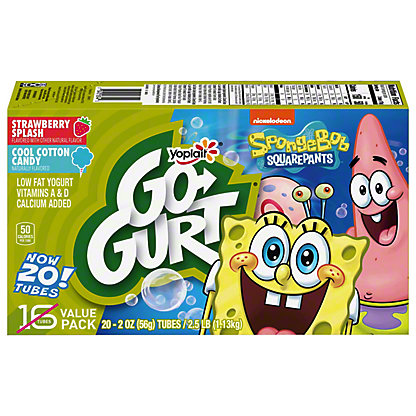 [SL-11-00193] Yoplait GoGurt Low-Fat Strawberry Splash and Cool Cotton Candy Yogurt Tubes Value Pack